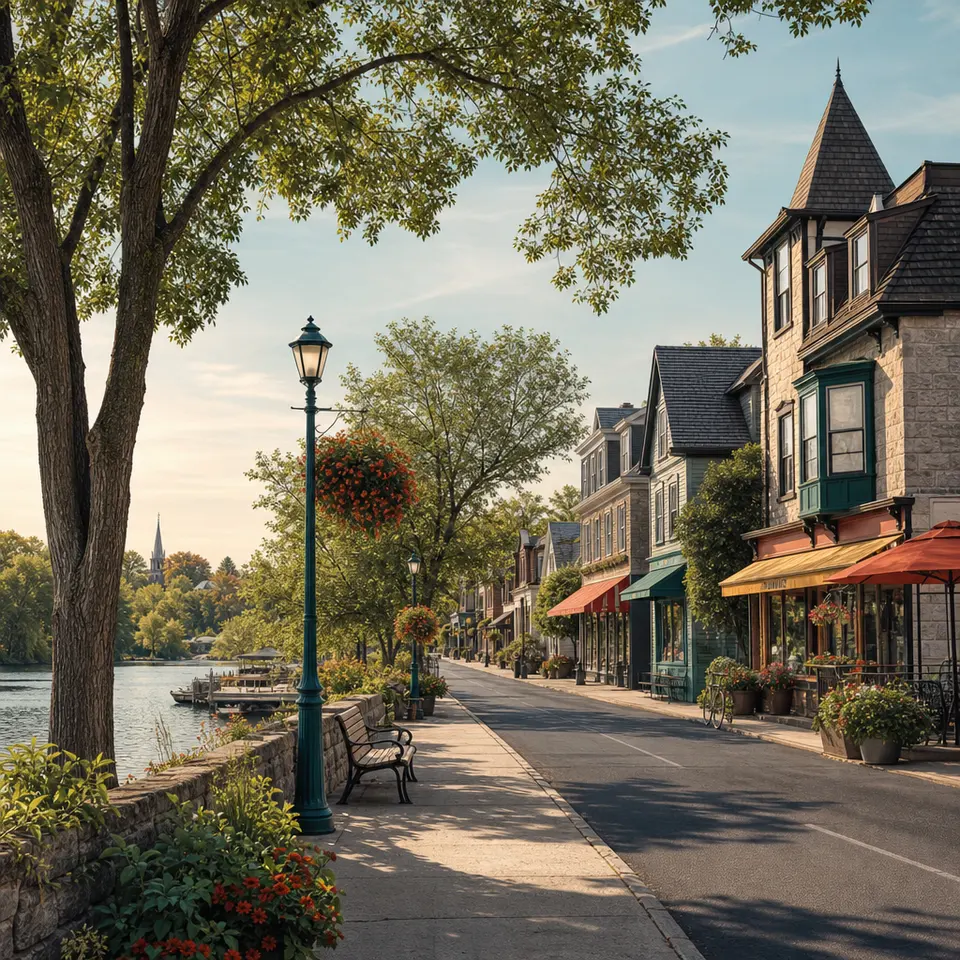 Manotick village setting near the Rideau River